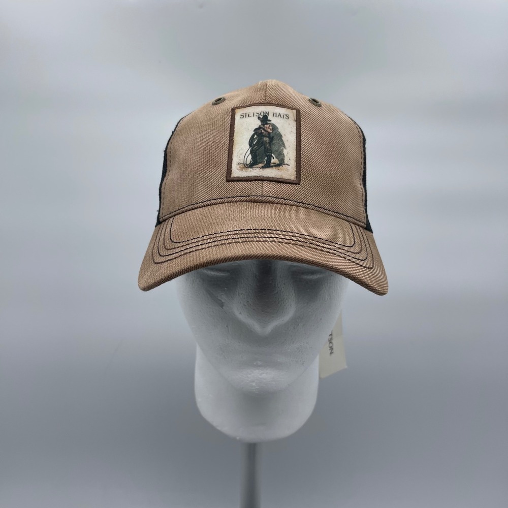 Stetson STC400-TAN Mens OSFM Tan Cowboy Graphic Trucker Hat Mesh Back Snapback